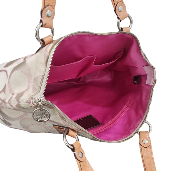 Coach Poppy Sparkle Pink Tote Handbag K1082-16289 Limited - Picture 3 of 13